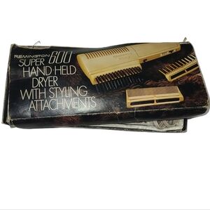 Vintage Remington 600 Super Retro Hand Held Dryer w/Styling Attachments TESTED